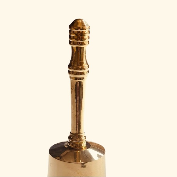 Large Brass bell made in India 7 7/8”T x 3 3/4”W - Picture 2 of 8